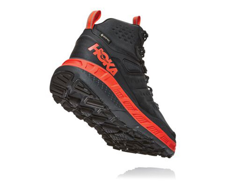 Hoka One One Mens Hiking Boots - Stinson Mid GORE-TEX - Black - XNMQ67302